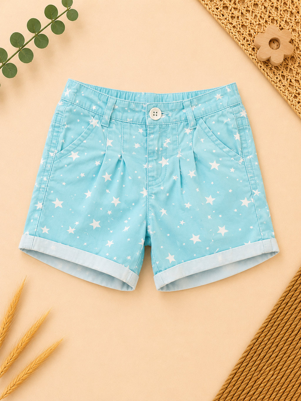 Shorts Sterne Hellblau