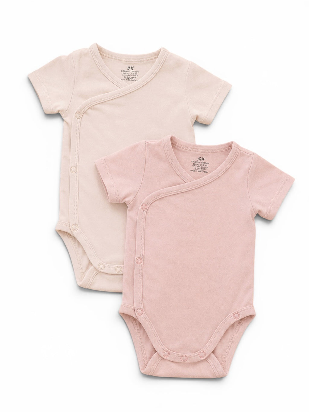 H&M Wickelbody Set Kurzarm Rosa