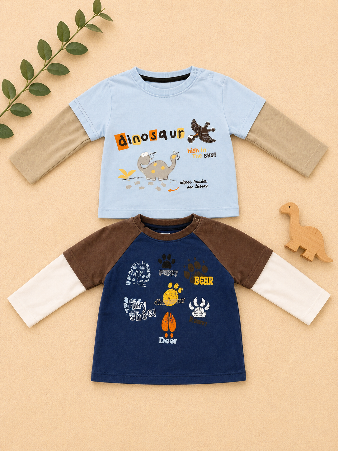Langarmshirt Set Dinosaurier