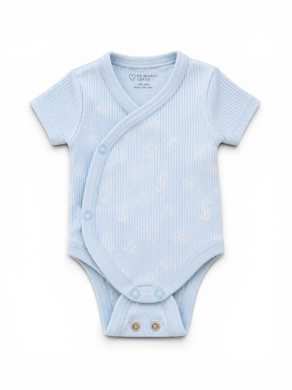 Baby-Wickelbody Hellblau Kurzarm