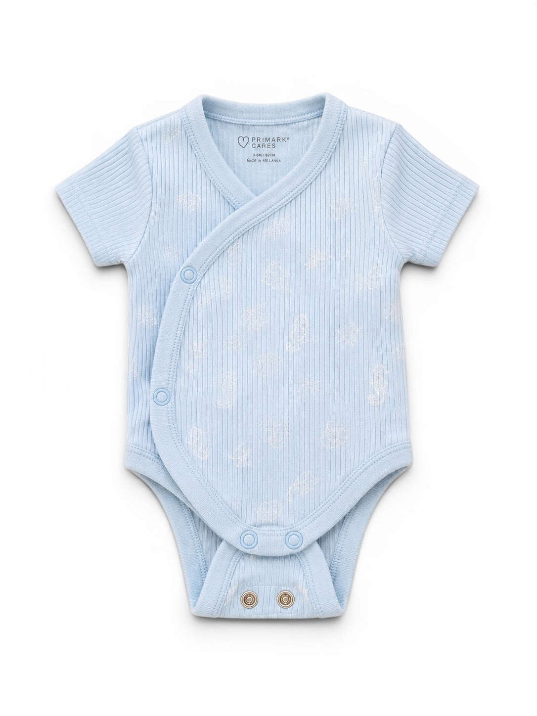 Baby-Wickelbody Hellblau Kurzarm