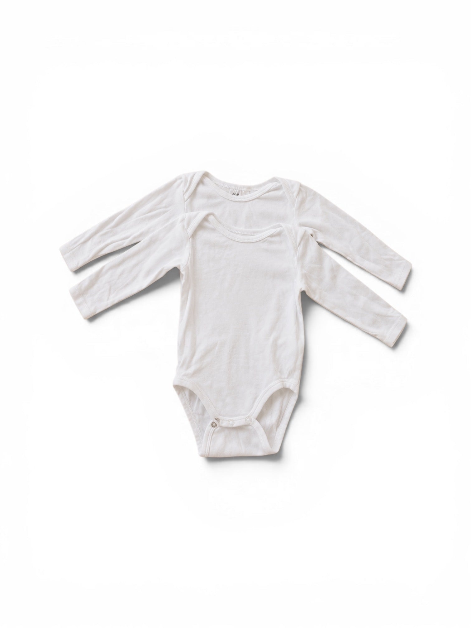 H&M 2er-Pack Langarm-Body Weiss Uni