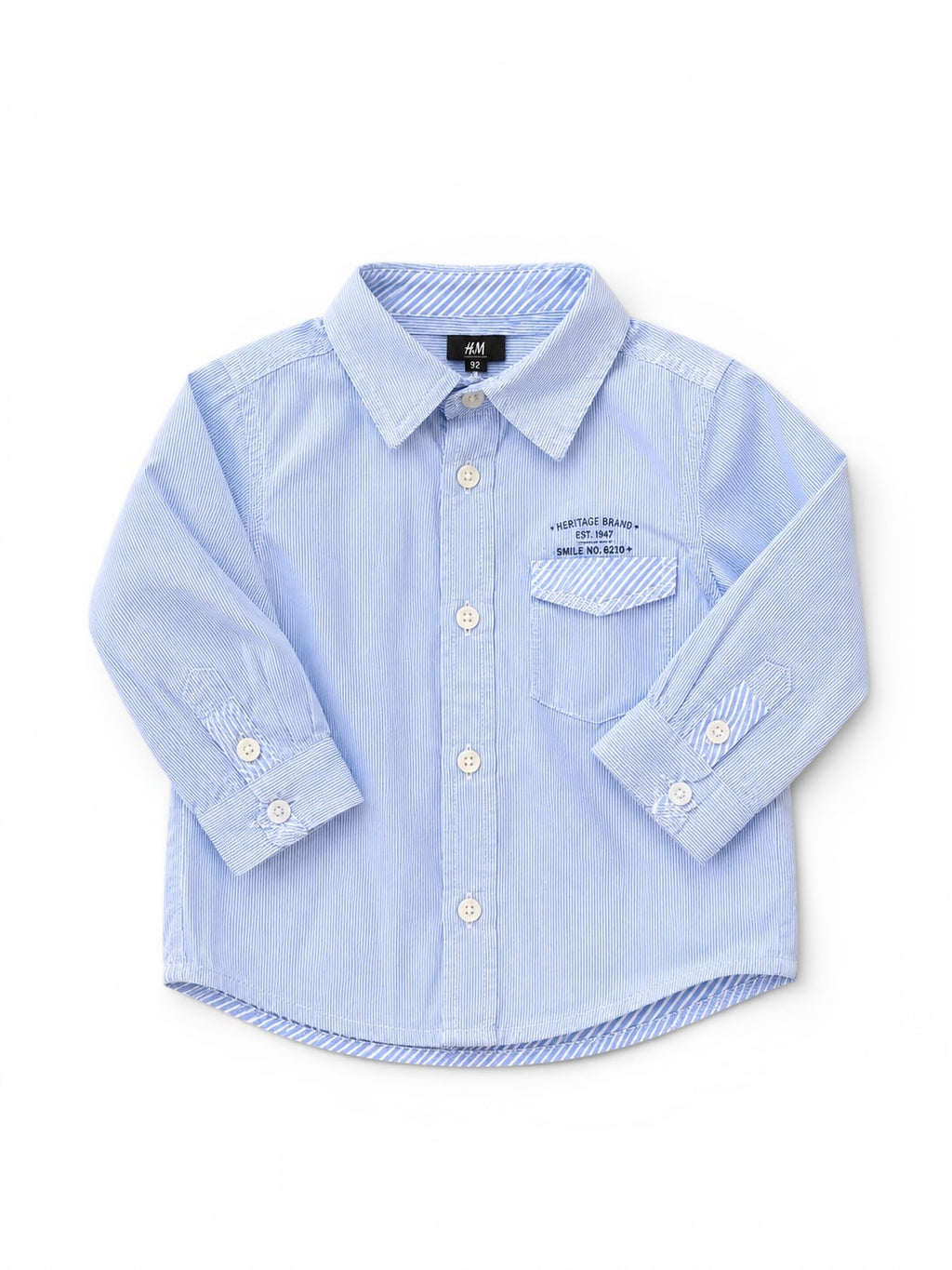 H&M Hemd Hellblau Gestreift