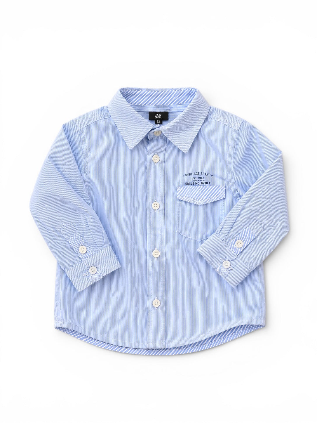 H&M Hemd Hellblau Gestreift