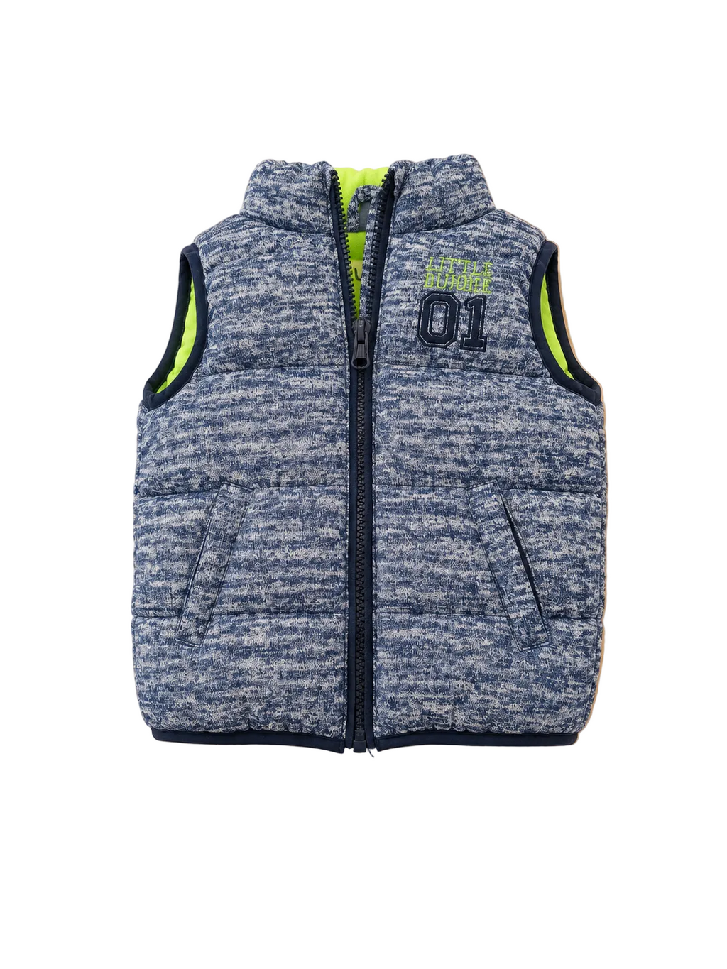 Baby Steppweste mit Kapuze Look in Blau