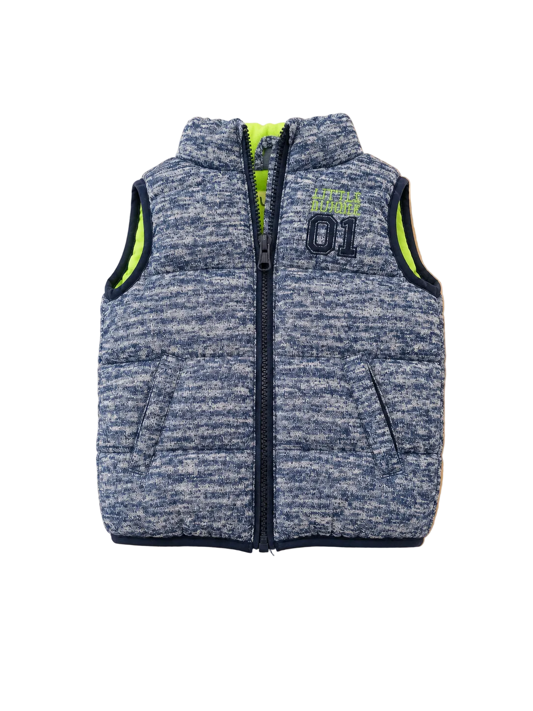 Baby Steppweste mit Kapuze Look in Blau