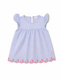 Gestreiftes Sommerkleid Blau