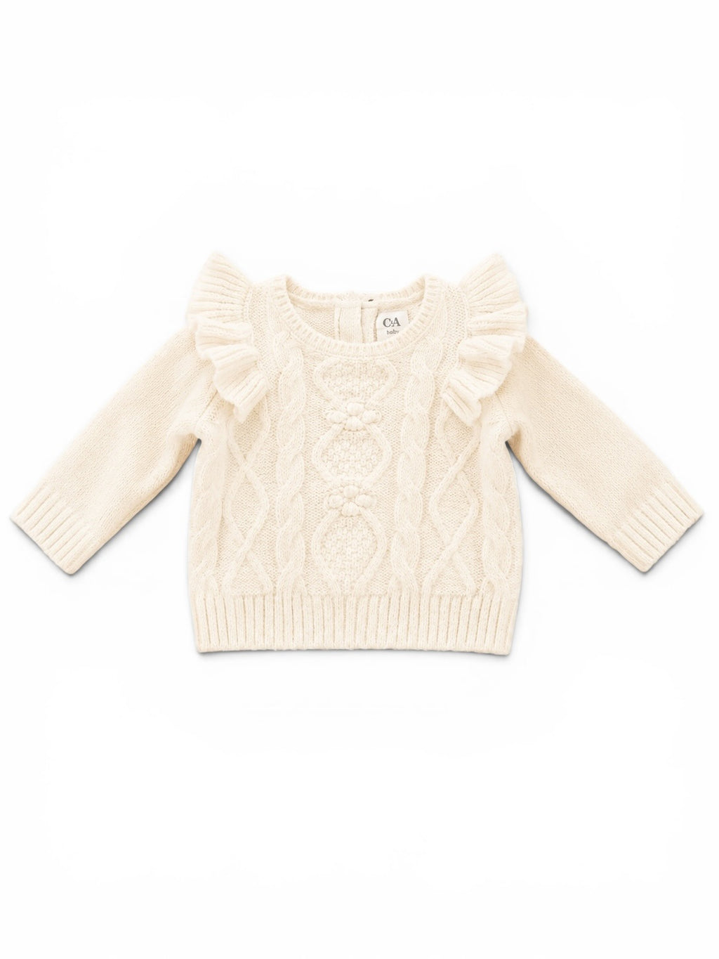 C&A Babystrickpullover Creme Zopfmuster