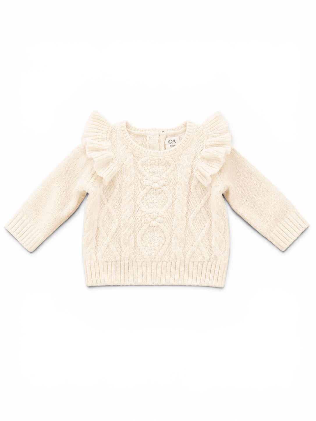 C&A Babystrickpullover Creme Zopfmuster