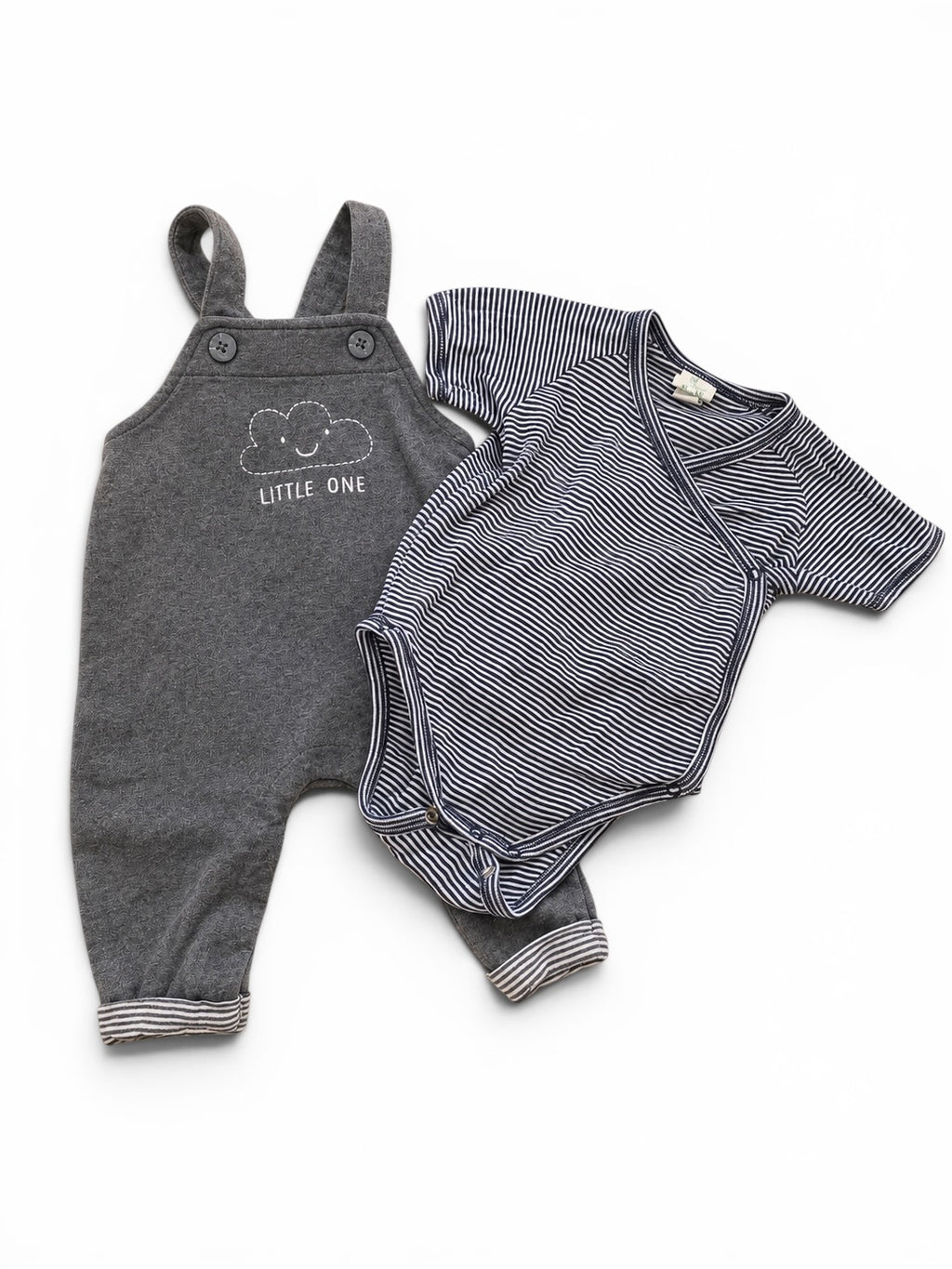 Baby Latzhose & Wickelbody Grau