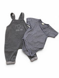 Baby Latzhose & Wickelbody Grau