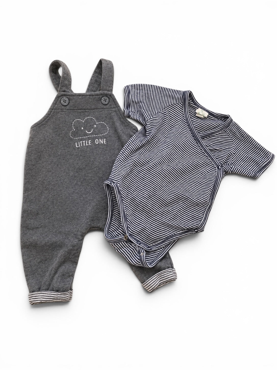 Baby Latzhose & Wickelbody Grau