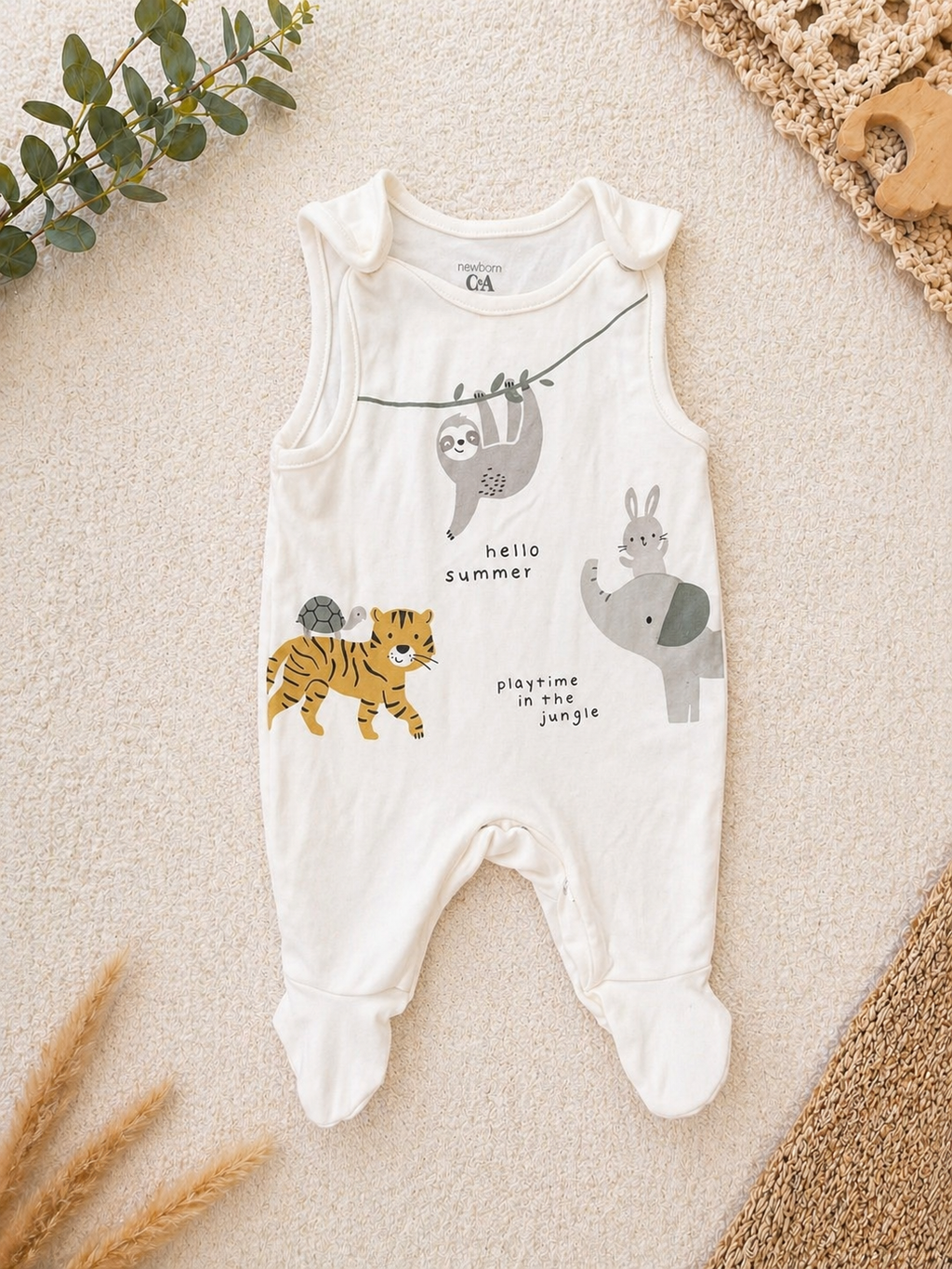 Baby Strampler Jungle – Creme