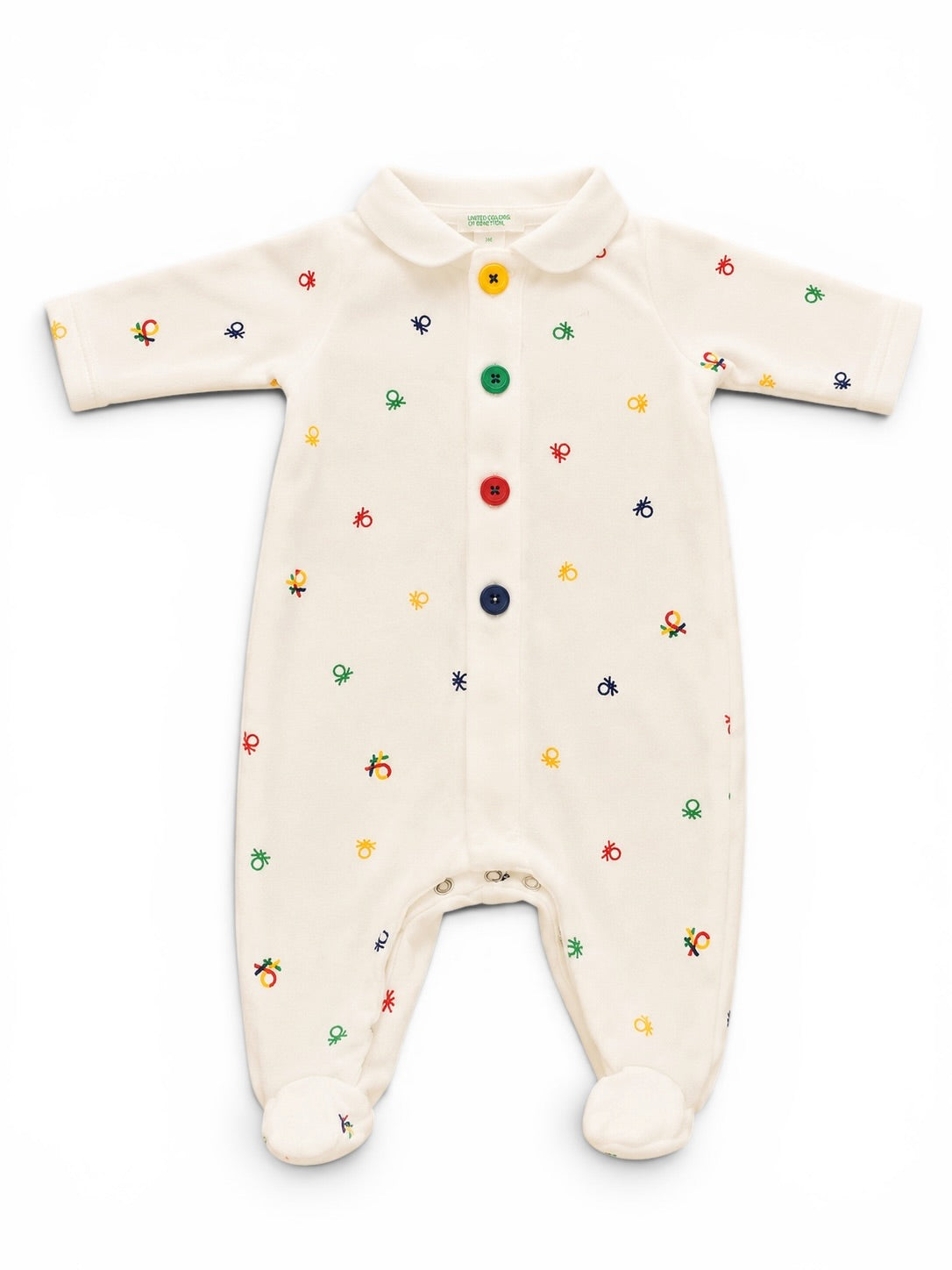 Benetton Strampler mit bunten Knöpfen