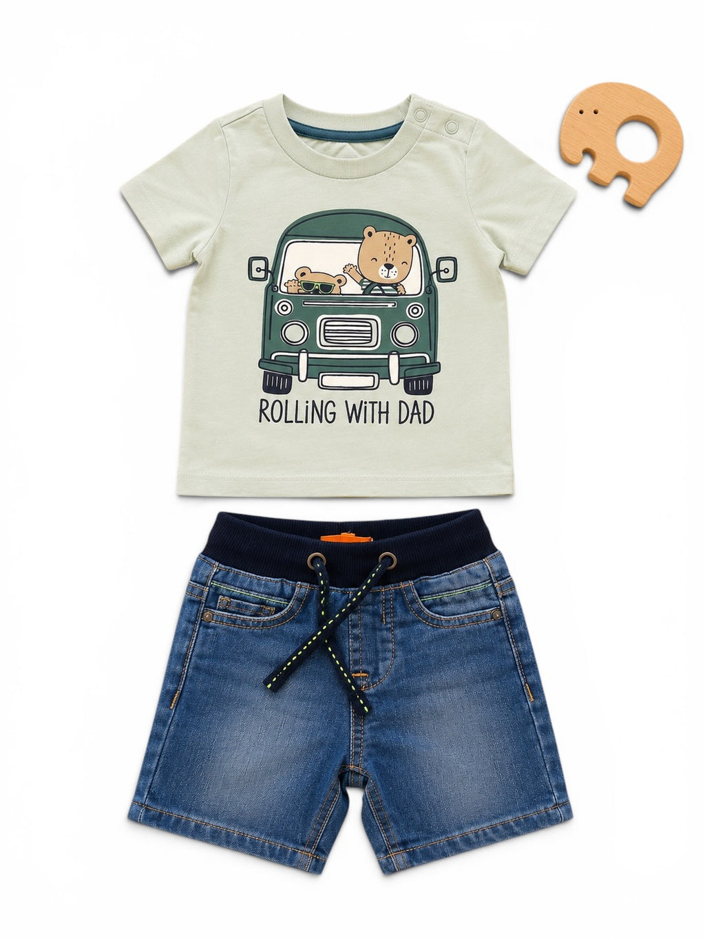C&A T-Shirt und Jeansshorts Set Camper