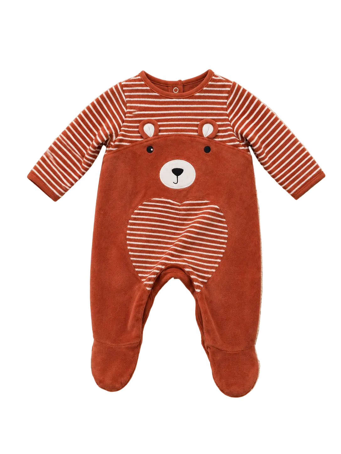 Baby Strampler Rostrot mit Bärenmotiv C&A