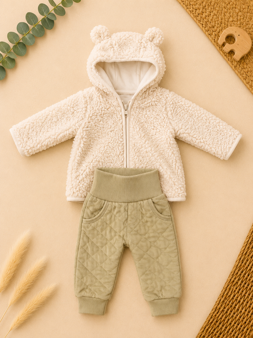 Kuscheliges Teddy-Set Beige H&M /feetje