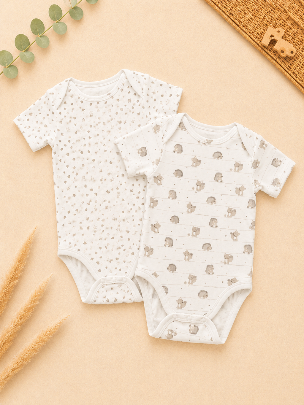 Baby Body Set mit Sternen- und Tiermotiv