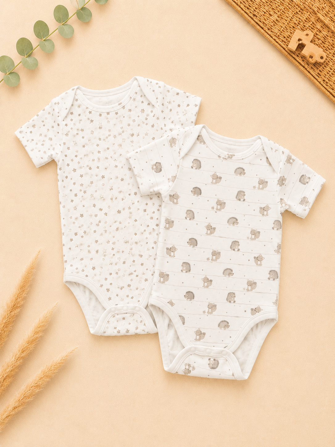 Baby Body Set mit Sternen- und Tiermotiv