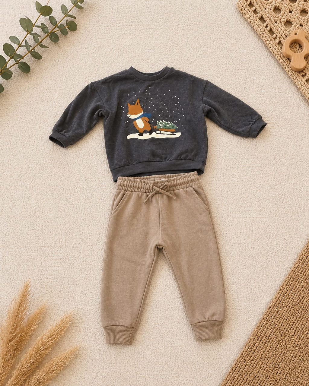 Kinder Set Pullover & Hose mit Fuchs Motiv