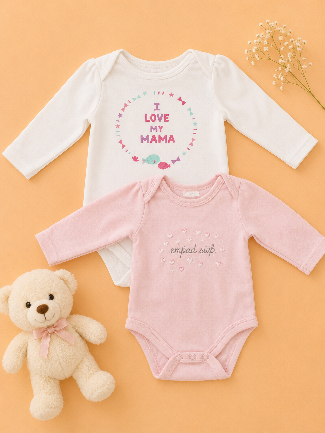 2er Set Bodys Rosa