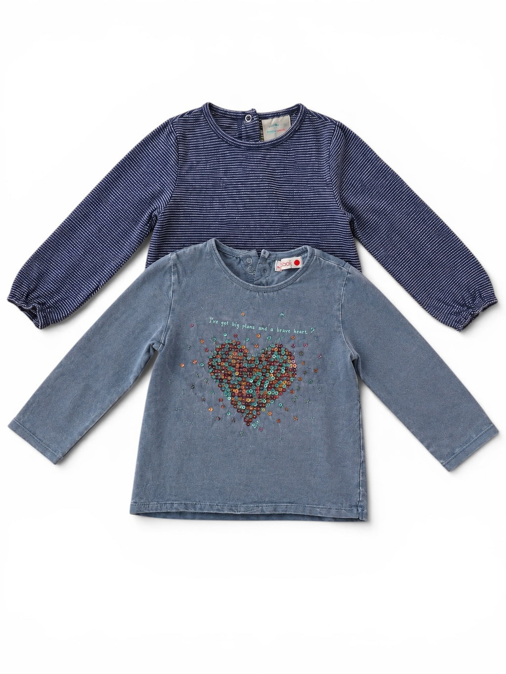 2 Langarmshirts Blau
