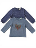 2 Langarmshirts Blau
