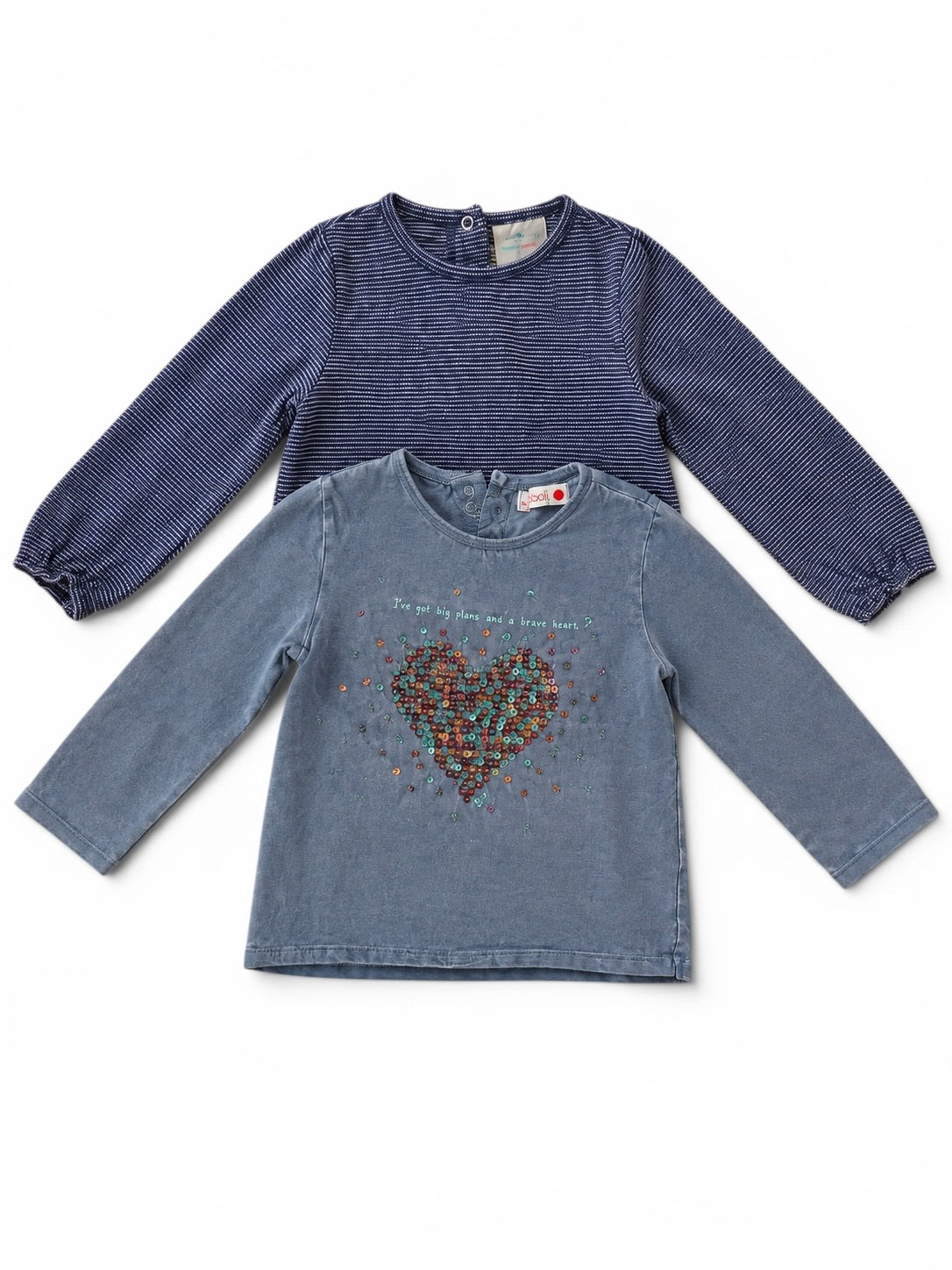 2 Langarmshirts Blau
