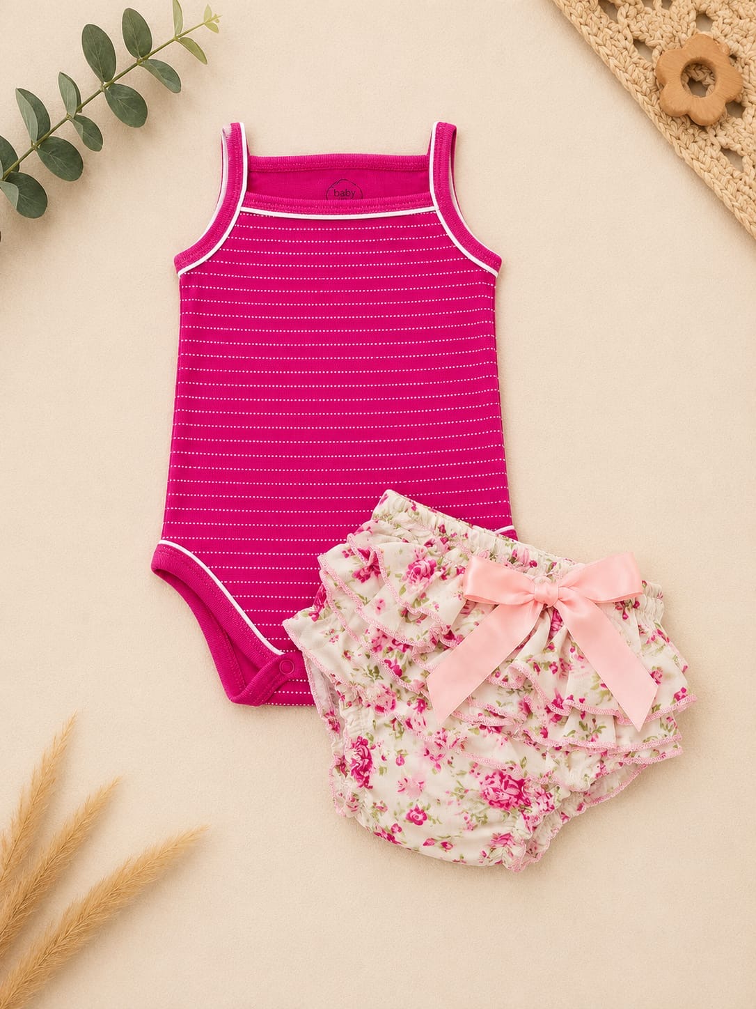 Baby Body Set Blumen C&A