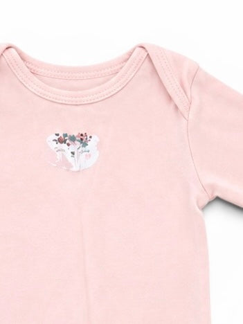 C&A Langarmbody Rosa Blumen