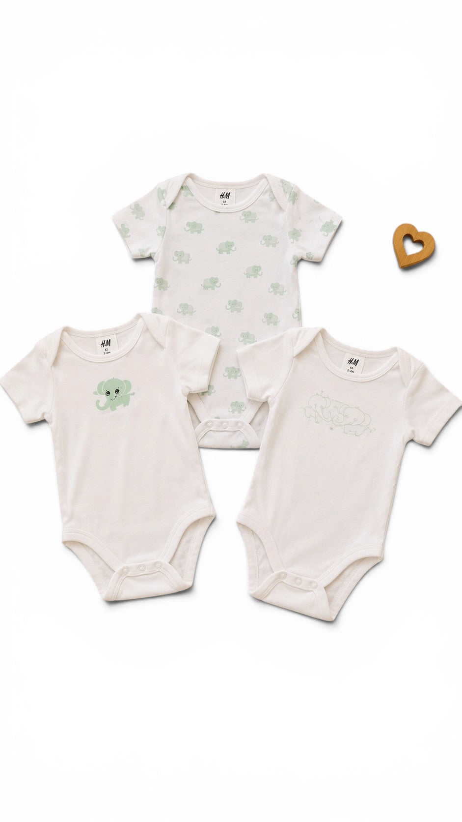 3 süße Baby Kurzarmbodys von H&M