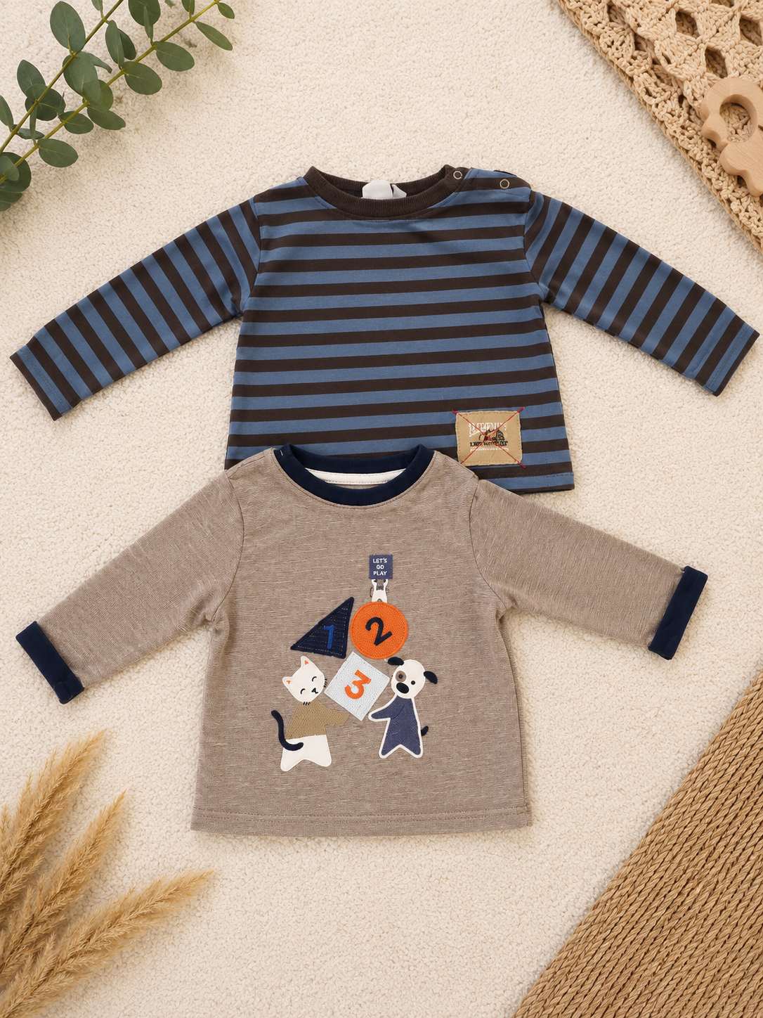 Langarmshirt Set Tiere