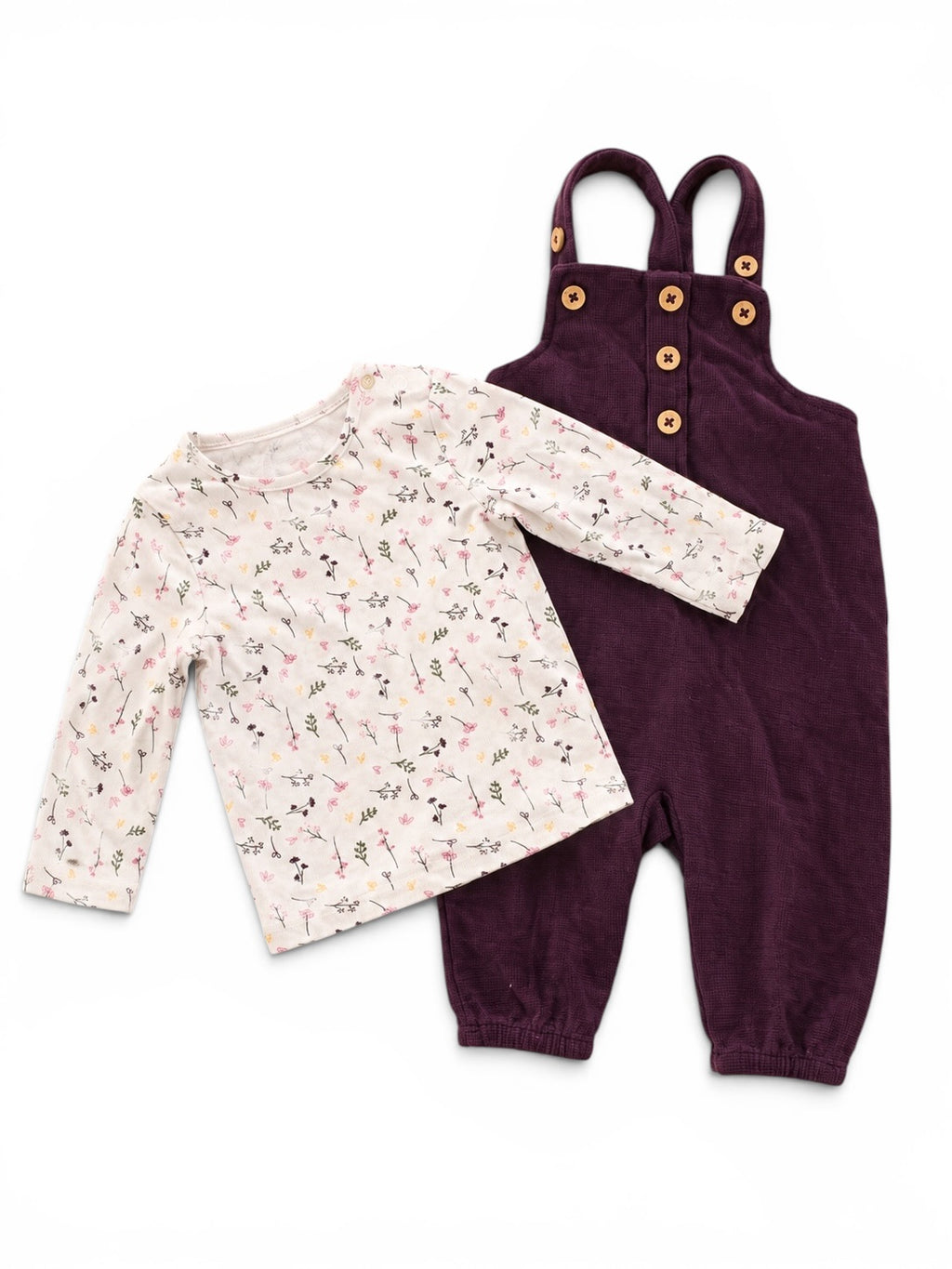 Baby Latzhosen-Set Bordeaux