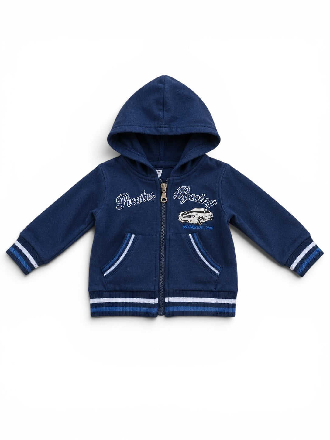 Pirates Racing Baby-Kapuzenjacke Dunkelblau