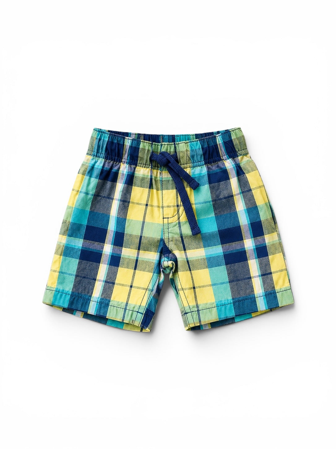 Baby Shorts Kariert Blau-Gelb