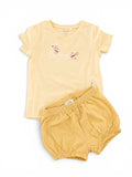 Gelbes Sommer-Set mit T-Shirt & Bloomer C&A/nameit