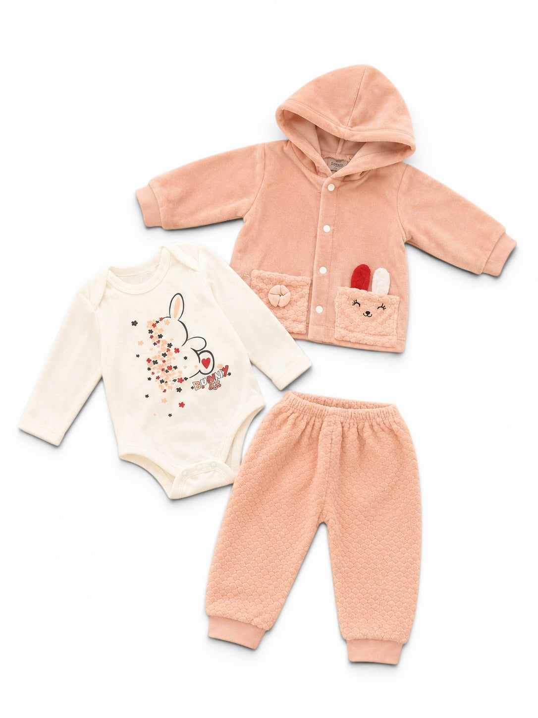 Baby Club 3-teiliges Set Hase Rosa