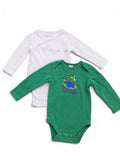 Sanetta Baby-Bodys 2er-Set Weiß & Grün Safari