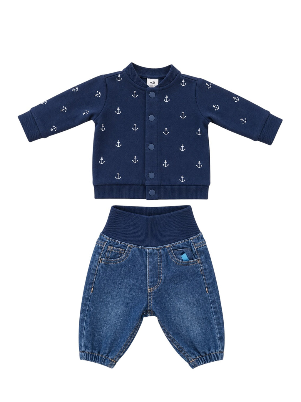H&M Babyjacke Marine mit Anker-Print