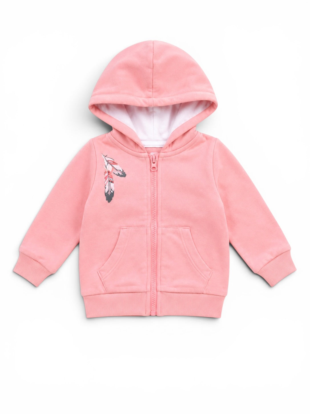 Kapuzenjacke Rosa Federmotiv