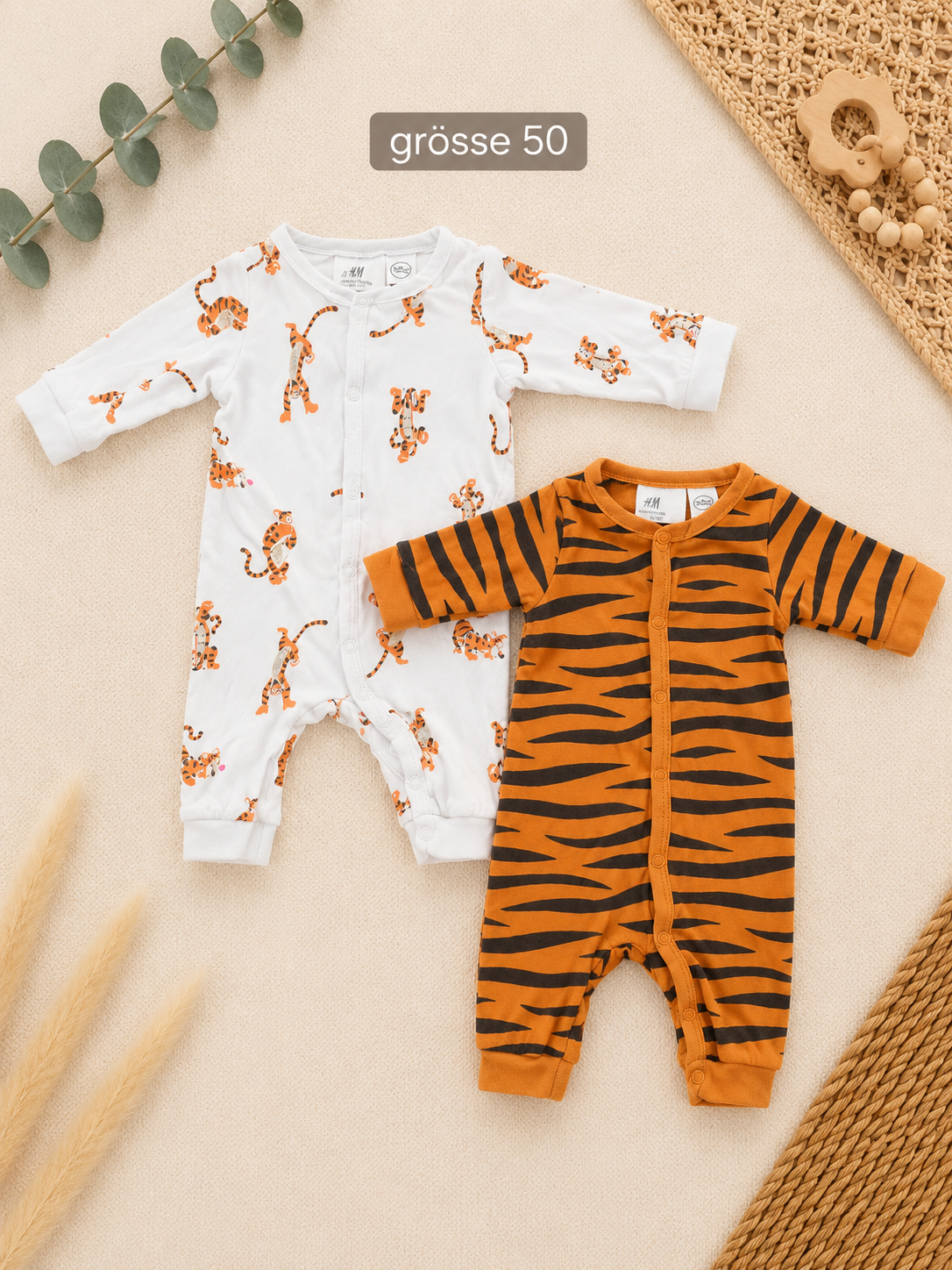 H&M Baby-Strampler 2er-Set Tiger