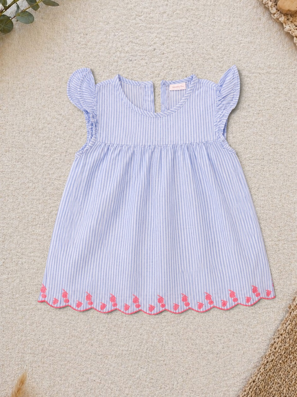 Gestreiftes Sommerkleid Blau