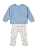 Zweiteiliges Set Hellblau mit Leggings