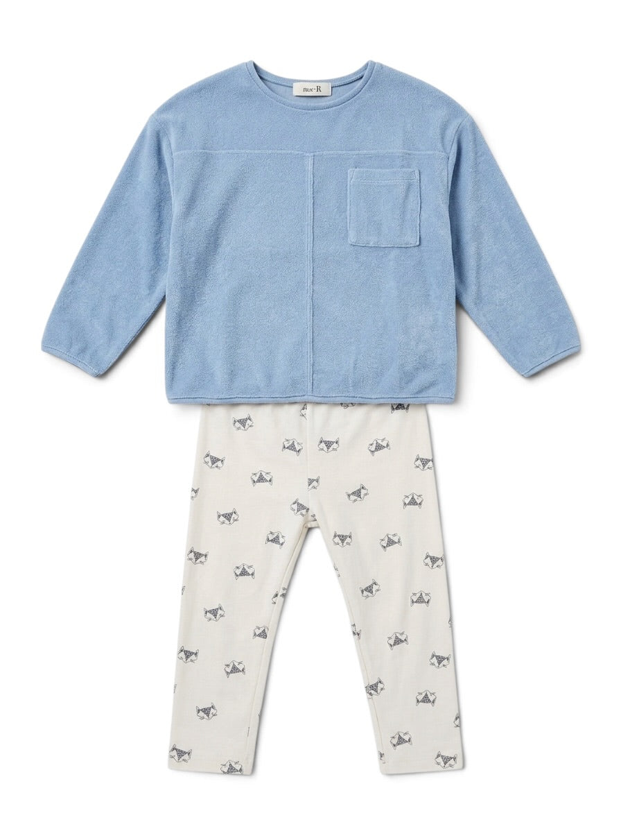 Zweiteiliges Set Hellblau mit Leggings