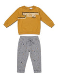 Sweatshirt-Set Senfgelb Grau