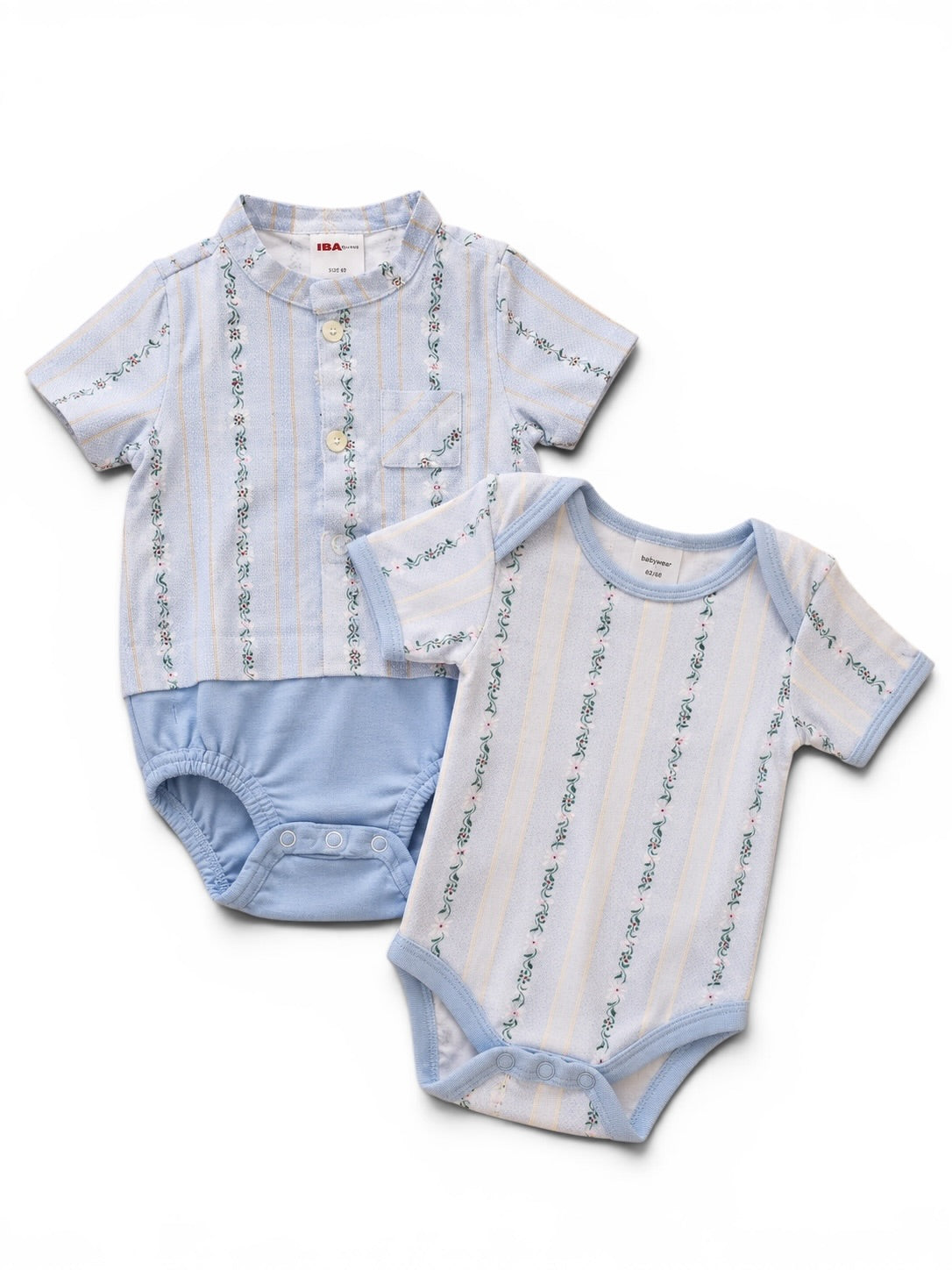 Baby Body & Hemd Set Hellblau IBA Haus
