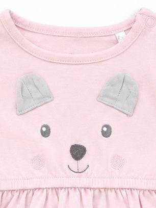 Kleid Rosa Bärenmotiv