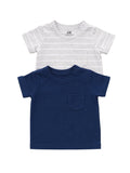 H&M Baby T-Shirt 2er-Set Blau & Grau
