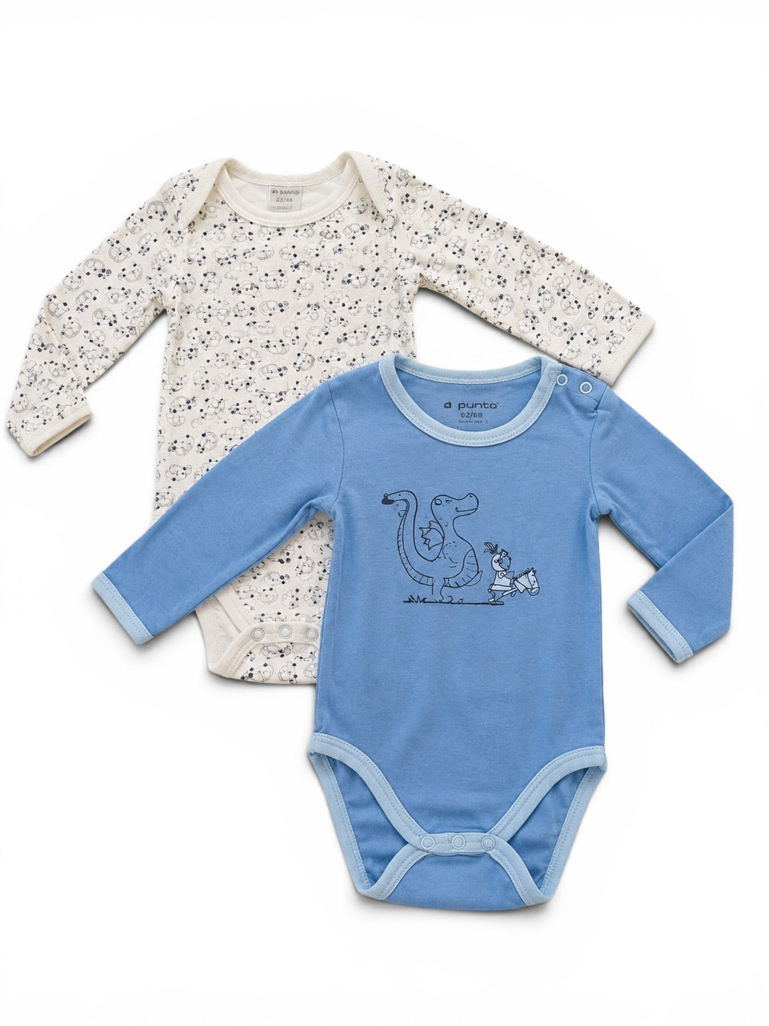 Baby Langarmbody Set Dino Hellblau