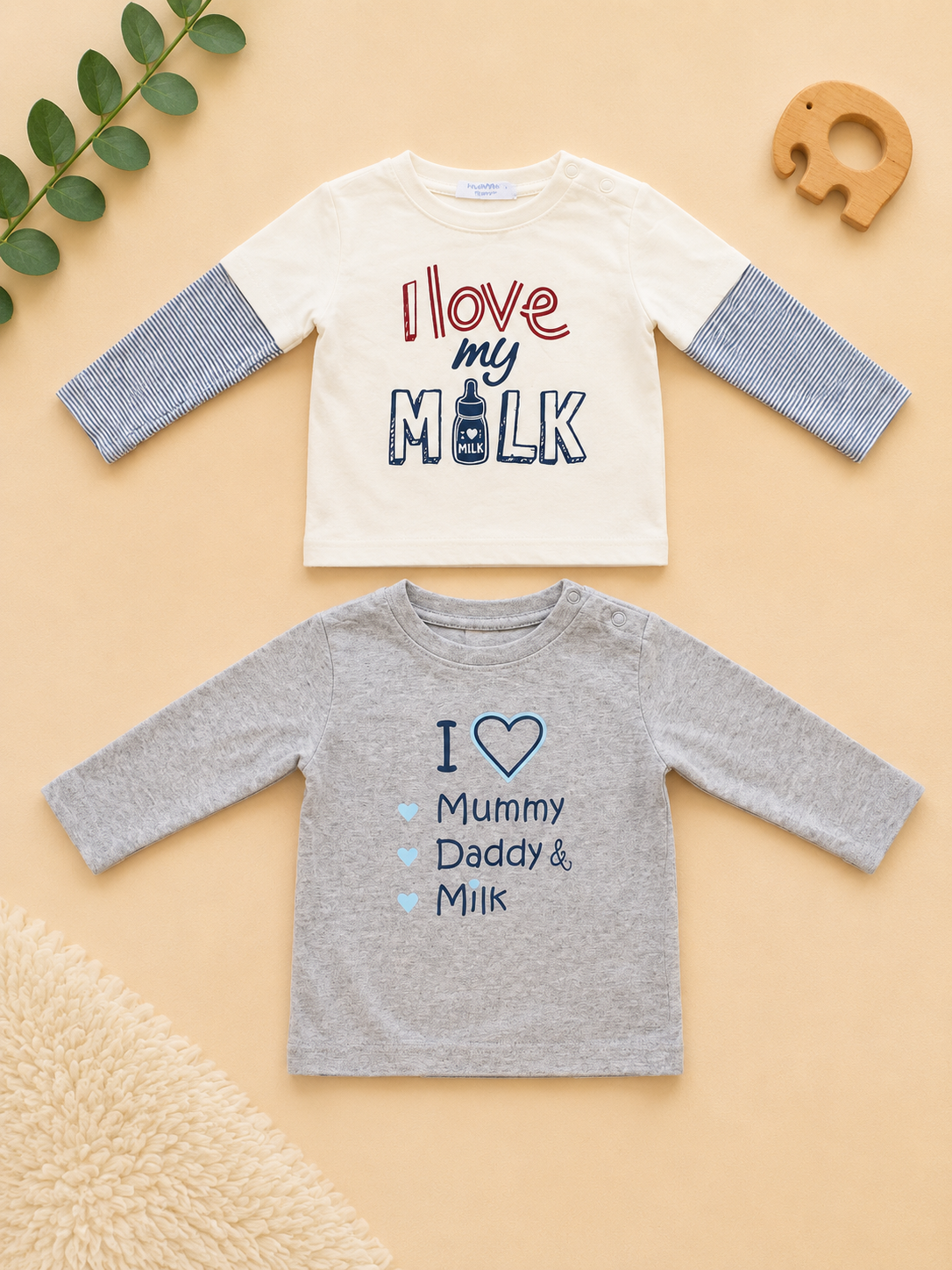 2er Langarmshirt Set Grau